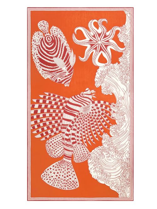 sciarpa donna vague 100x190 arancio